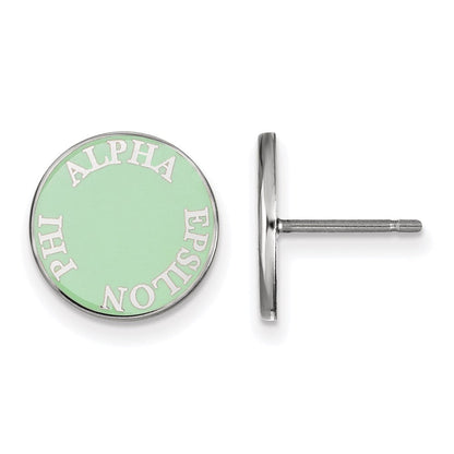 Sterlingsilber Rhodiniert Logoart Alpha Epsilon Phi Sorority Text Farbe Emaille Ohrstecker