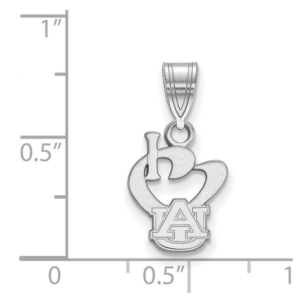 Sterlingsilber Rhodiniert Logoart Auburn University Klein I Herz A U Anhänger