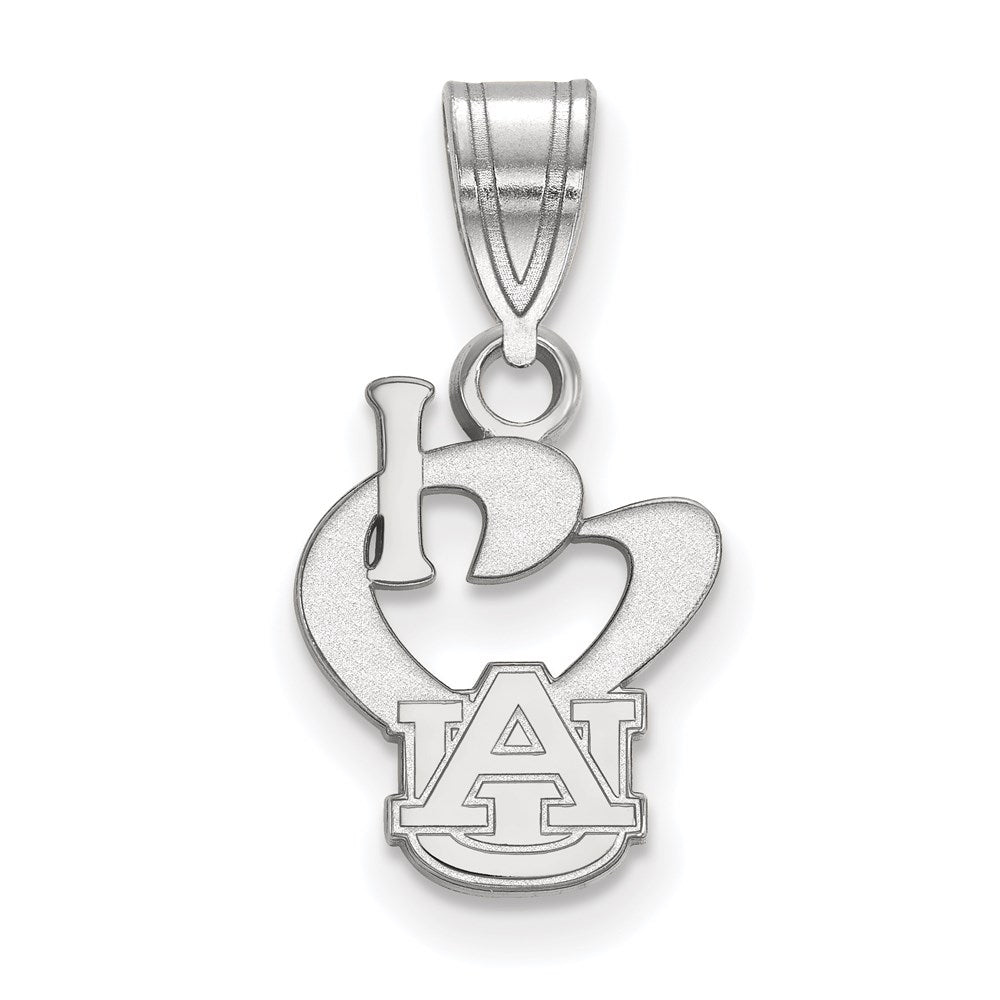 Sterlingsilber Rhodiniert Logoart Auburn University Klein I Herz A U Anhänger