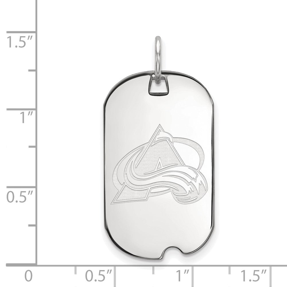 Sterlingsilber Rhodiniert Nhl Logoart Colorado Avalanche Klein Erkennungsmarke Anhänger