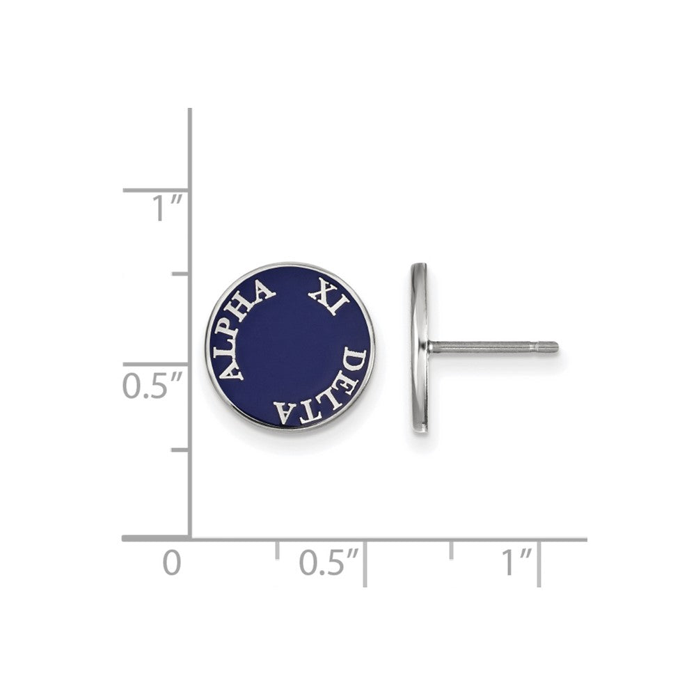 Sterlingsilber Rhodiniert Logoart Alpha Xi Delta Sorority Text Farbe Emaille Ohrstecker