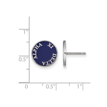 Sterlingsilber Rhodiniert Logoart Alpha Xi Delta Sorority Text Farbe Emaille Ohrstecker