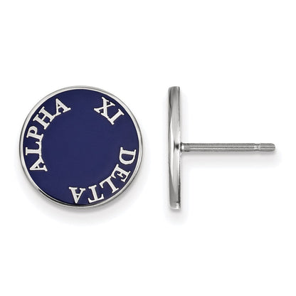 Sterlingsilber Rhodiniert Logoart Alpha Xi Delta Sorority Text Farbe Emaille Ohrstecker