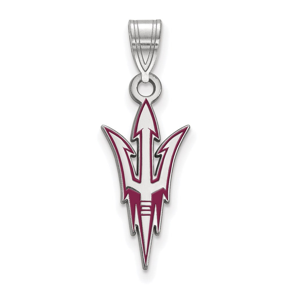 Sterlingsilber Rhodiniert Logoart Arizona State University Pitchfork Groß Emailliert Anhänger