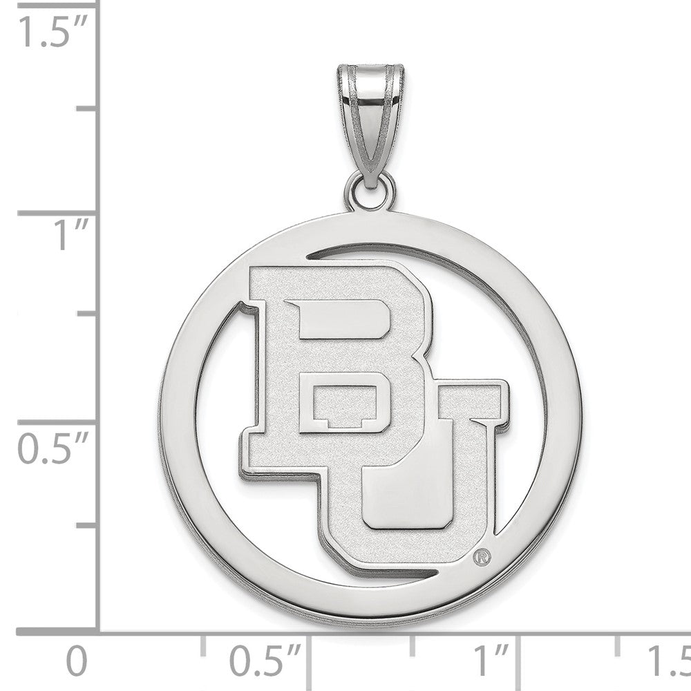Sterlingsilber Rhodiniert Logoart Baylor University Bears Extra Groß Kreis Anhänger