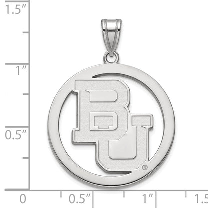 Sterlingsilber Rhodiniert Logoart Baylor University Bears Extra Groß Kreis Anhänger