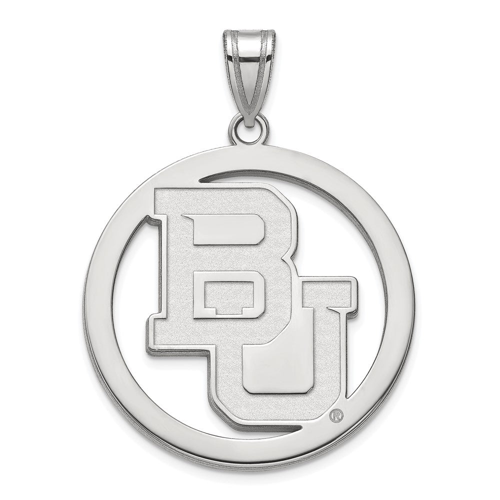 Sterlingsilber Rhodiniert Logoart Baylor University Bears Extra Groß Kreis Anhänger