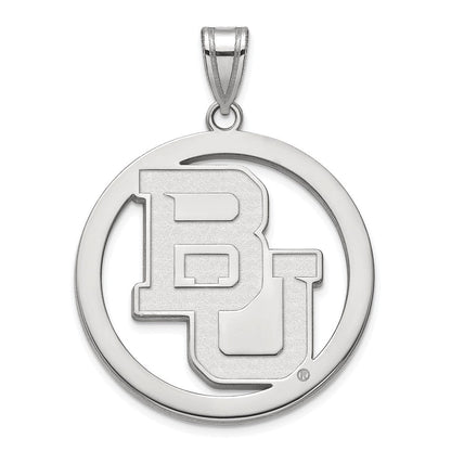 Sterlingsilber Rhodiniert Logoart Baylor University Bears Extra Groß Kreis Anhänger