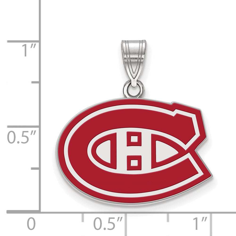 Sterlingsilber Rhodiniert Nhl Logoart Montreal Canadiens Mittel Emailliert Anhänger