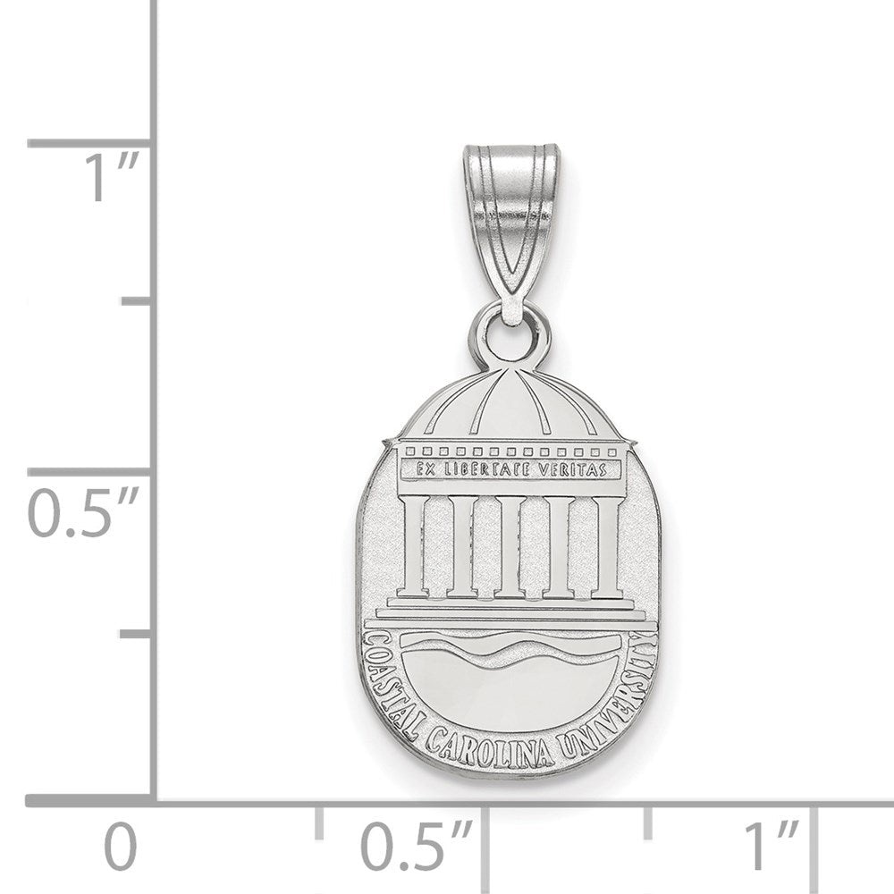 Sterlingsilber Rhodiniert Logoart Coastal Carolina University Mittel Wappen Anhänger