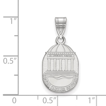 Sterlingsilber Rhodiniert Logoart Coastal Carolina University Mittel Wappen Anhänger