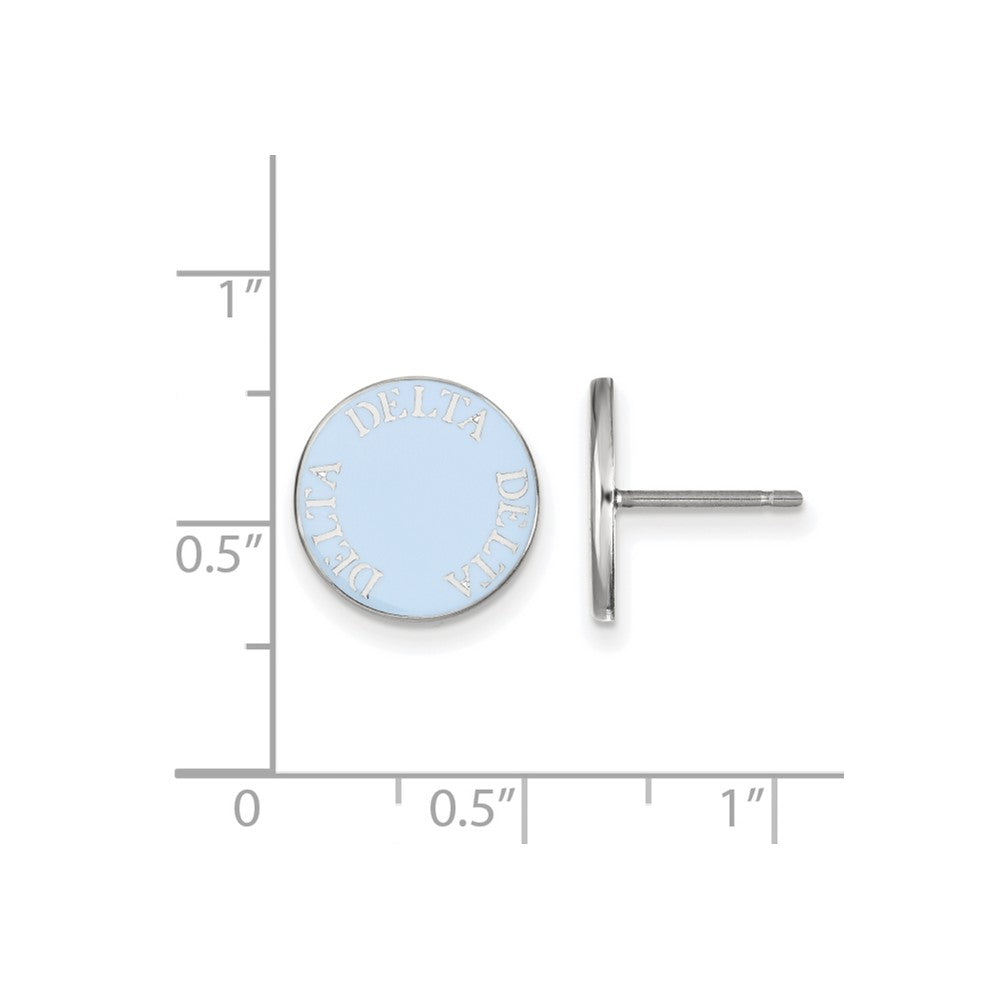 Sterlingsilber Rhodiniert Logoart Delta Sorority Text Farbe Emaille Ohrstecker