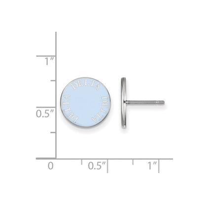 Sterlingsilber Rhodiniert Logoart Delta Sorority Text Farbe Emaille Ohrstecker