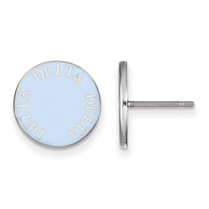 Sterlingsilber Rhodiniert Logoart Delta Sorority Text Farbe Emaille Ohrstecker