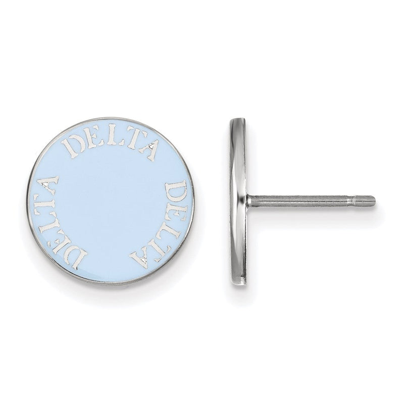Sterlingsilber Rhodiniert Logoart Delta Sorority Text Farbe Emaille Ohrstecker