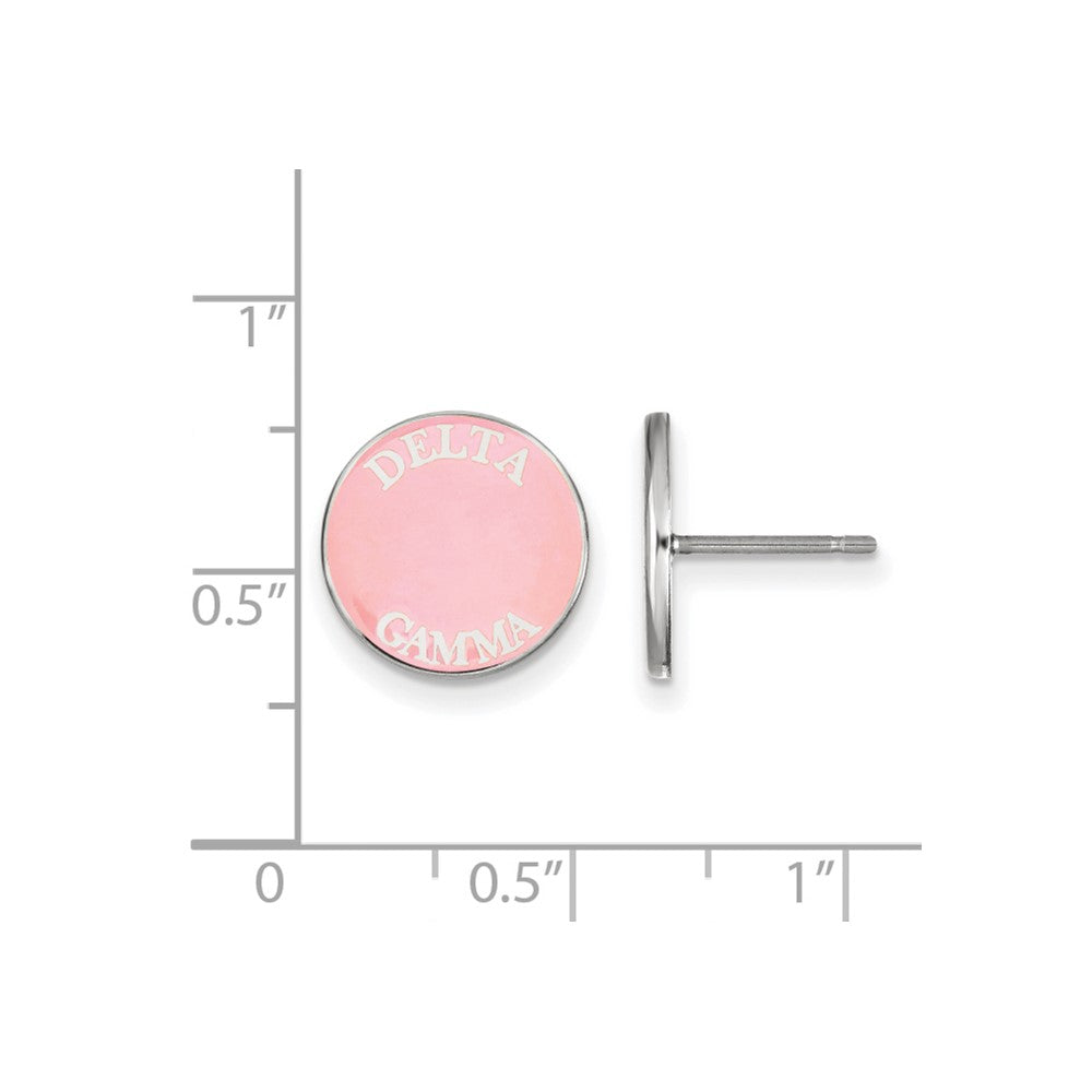 Sterlingsilber Rhodiniert Logoart Delta Gamma Sorority Text Farbe Emaille Ohrstecker