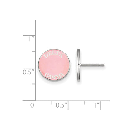 Sterlingsilber Rhodiniert Logoart Delta Gamma Sorority Text Farbe Emaille Ohrstecker