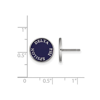 Sterlingsilber Rhodiniert Logoart Delta Phi Epsilon Sorority Text Farbe Emaille Ohrstecker