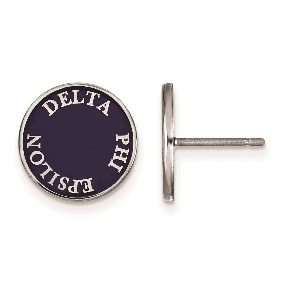 Sterlingsilber Rhodiniert Logoart Delta Phi Epsilon Sorority Text Farbe Emaille Ohrstecker