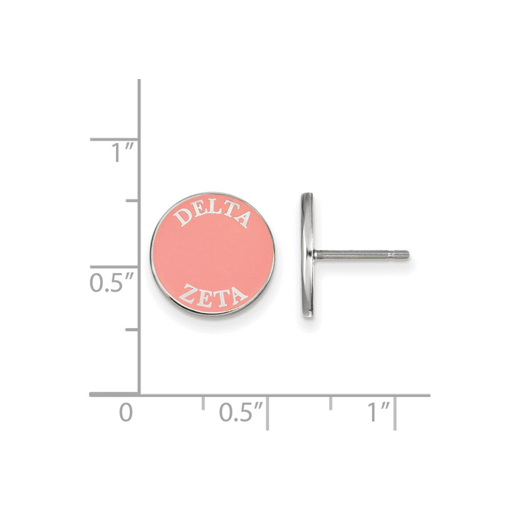 Sterlingsilber Rhodiniert Logoart Delta Zeta Sorority Text Farbe Emaille Ohrstecker