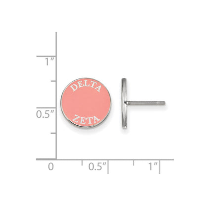 Sterlingsilber Rhodiniert Logoart Delta Zeta Sorority Text Farbe Emaille Ohrstecker