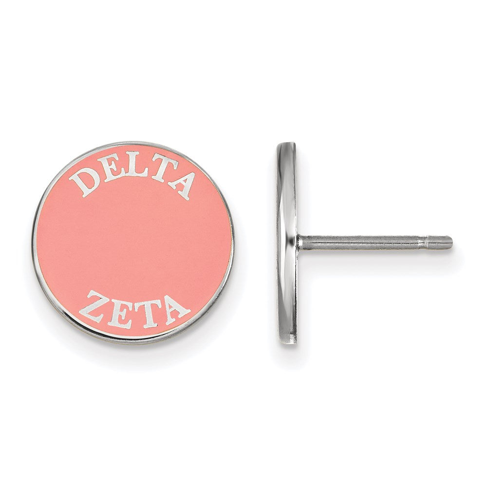 Sterlingsilber Rhodiniert Logoart Delta Zeta Sorority Text Farbe Emaille Ohrstecker