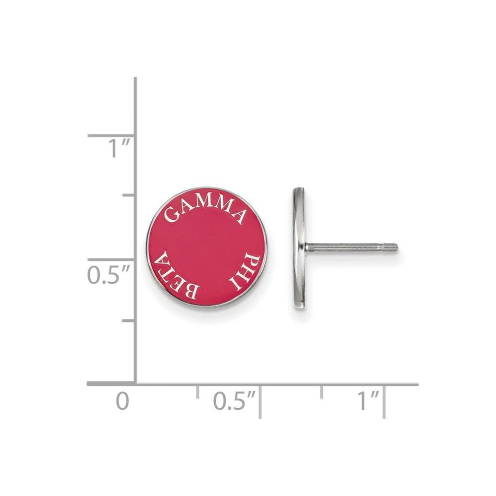 Sterlingsilber Rhodiniert Logoart Gamma Phi Beta Sorority Text Farbe Emaille Ohrstecker