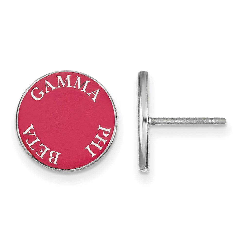 Sterlingsilber Rhodiniert Logoart Gamma Phi Beta Sorority Text Farbe Emaille Ohrstecker