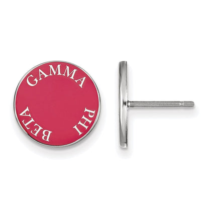 Sterlingsilber Rhodiniert Logoart Gamma Phi Beta Sorority Text Farbe Emaille Ohrstecker