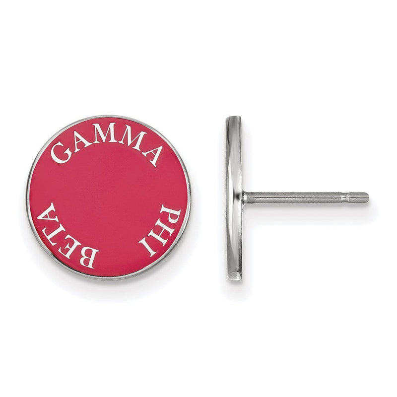 Sterlingsilber Rhodiniert Logoart Gamma Phi Beta Sorority Text Farbe Emaille Ohrstecker