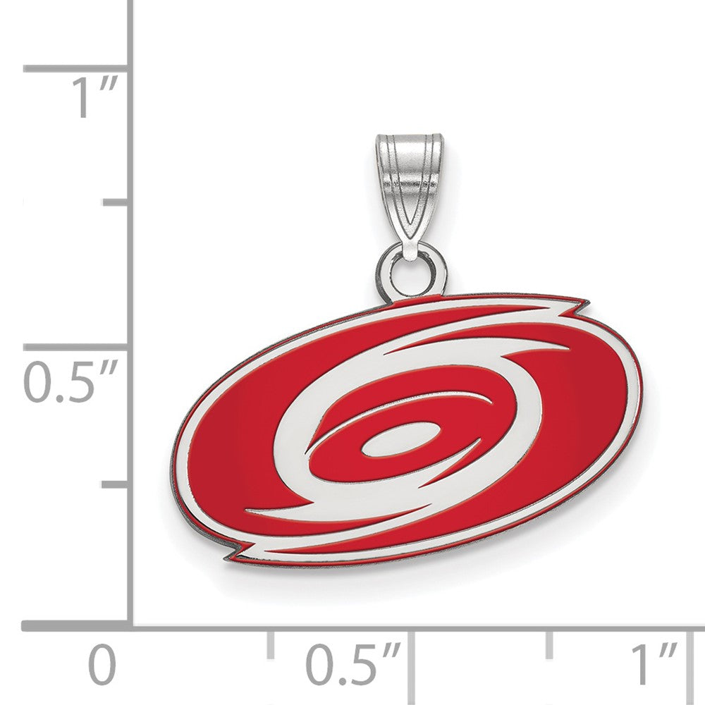 Sterlingsilber Rhodiniert Nhl Logoart Carolina Hurricanes Klein Emailliert Anhänger
