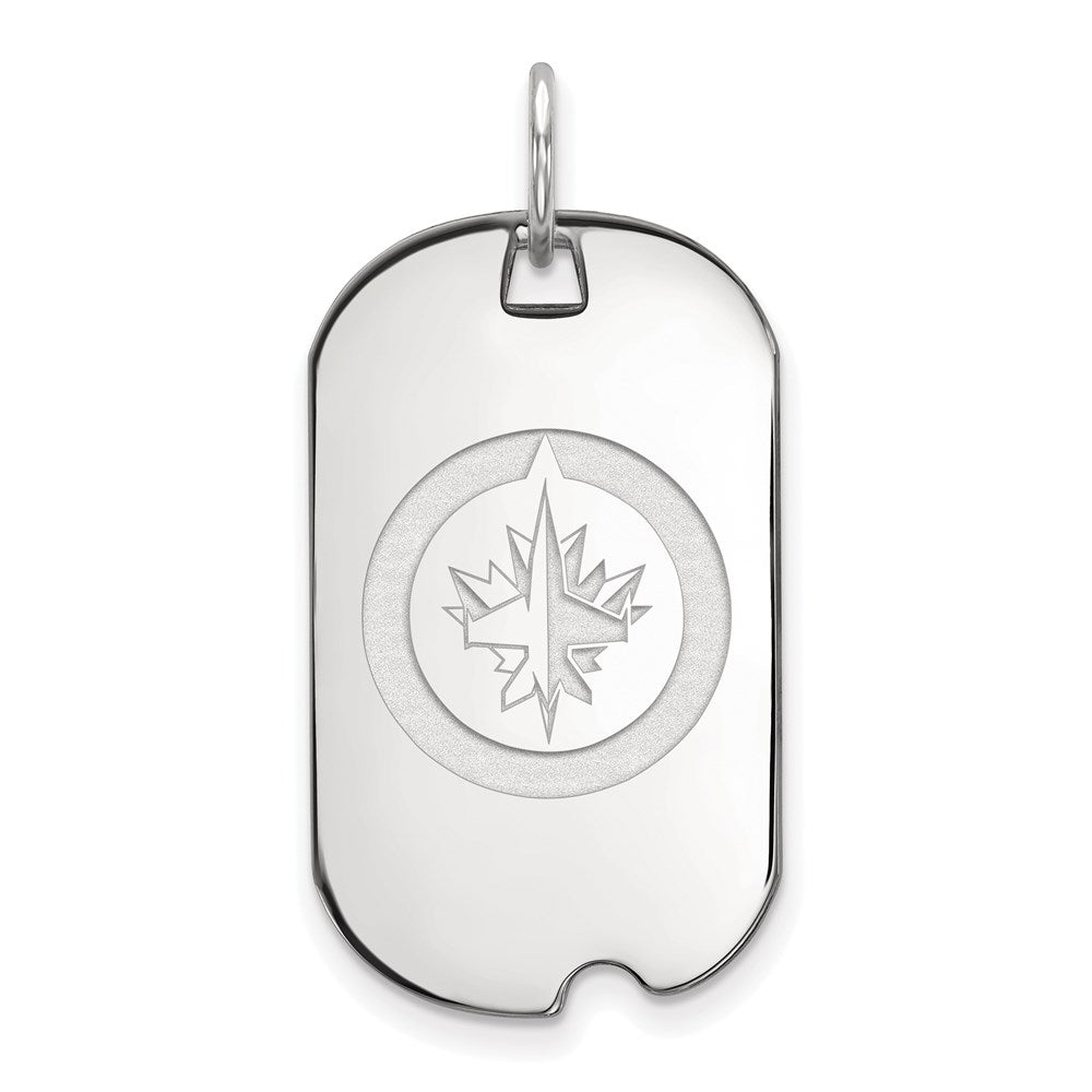 Sterlingsilber Rhodiniert Nhl Logoart Winnipeg Jets Klein Erkennungsmarke Anhänger