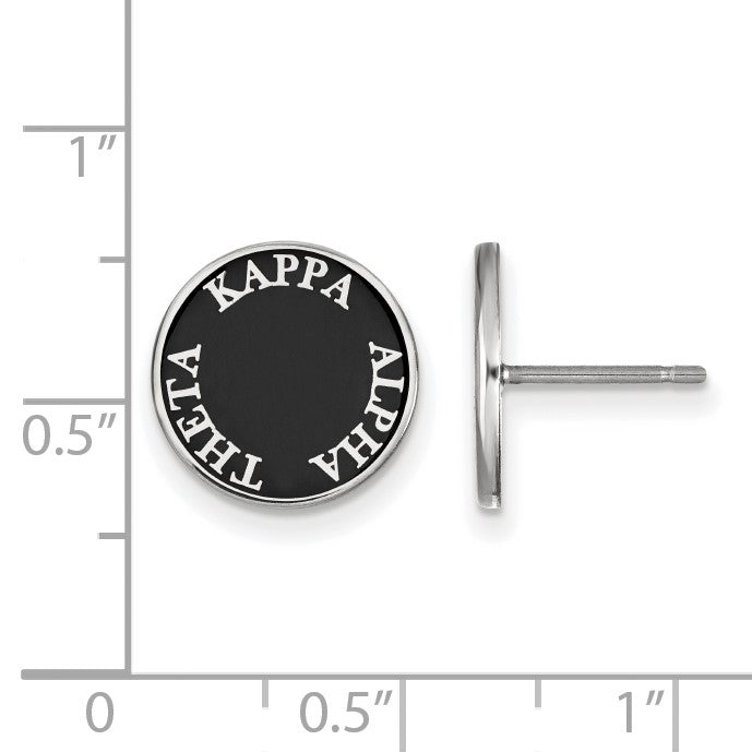 Sterlingsilber Rhodiniert Logoart Kappa Alpha Theta Sorority Text Farbe Emaille Ohrstecker