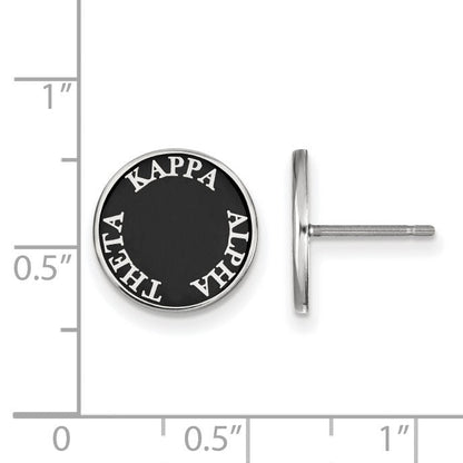 Sterlingsilber Rhodiniert Logoart Kappa Alpha Theta Sorority Text Farbe Emaille Ohrstecker