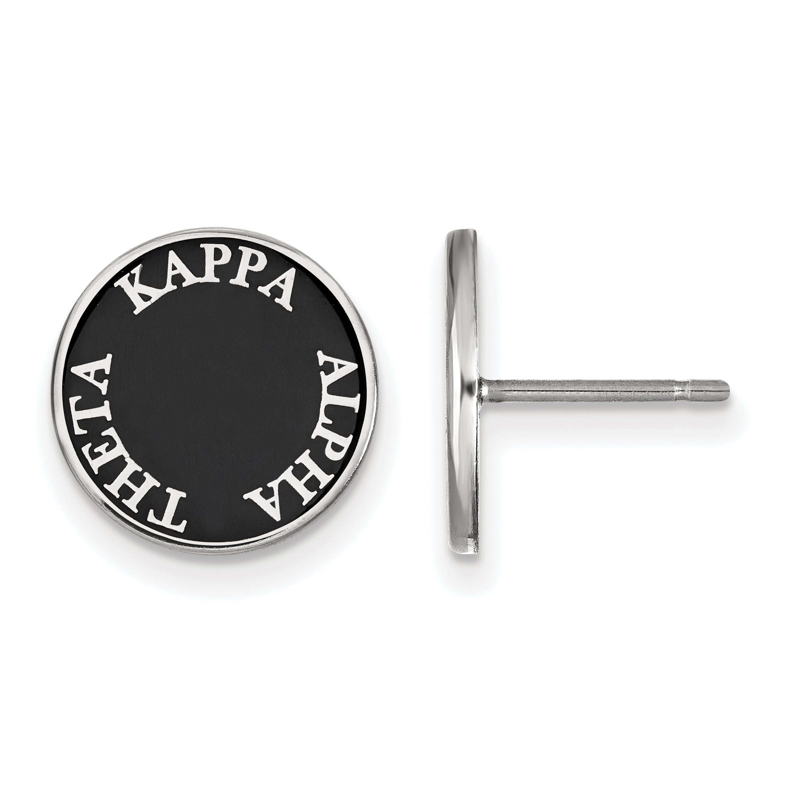 Sterlingsilber Rhodiniert Logoart Kappa Alpha Theta Sorority Text Farbe Emaille Ohrstecker