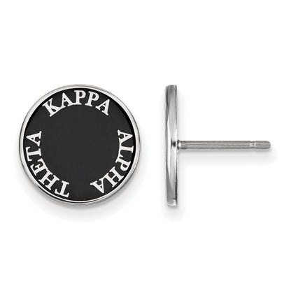 Sterlingsilber Rhodiniert Logoart Kappa Alpha Theta Sorority Text Farbe Emaille Ohrstecker