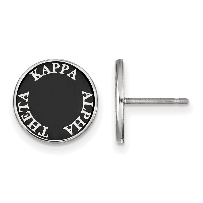 Sterlingsilber Rhodiniert Logoart Kappa Alpha Theta Sorority Text Farbe Emaille Ohrstecker