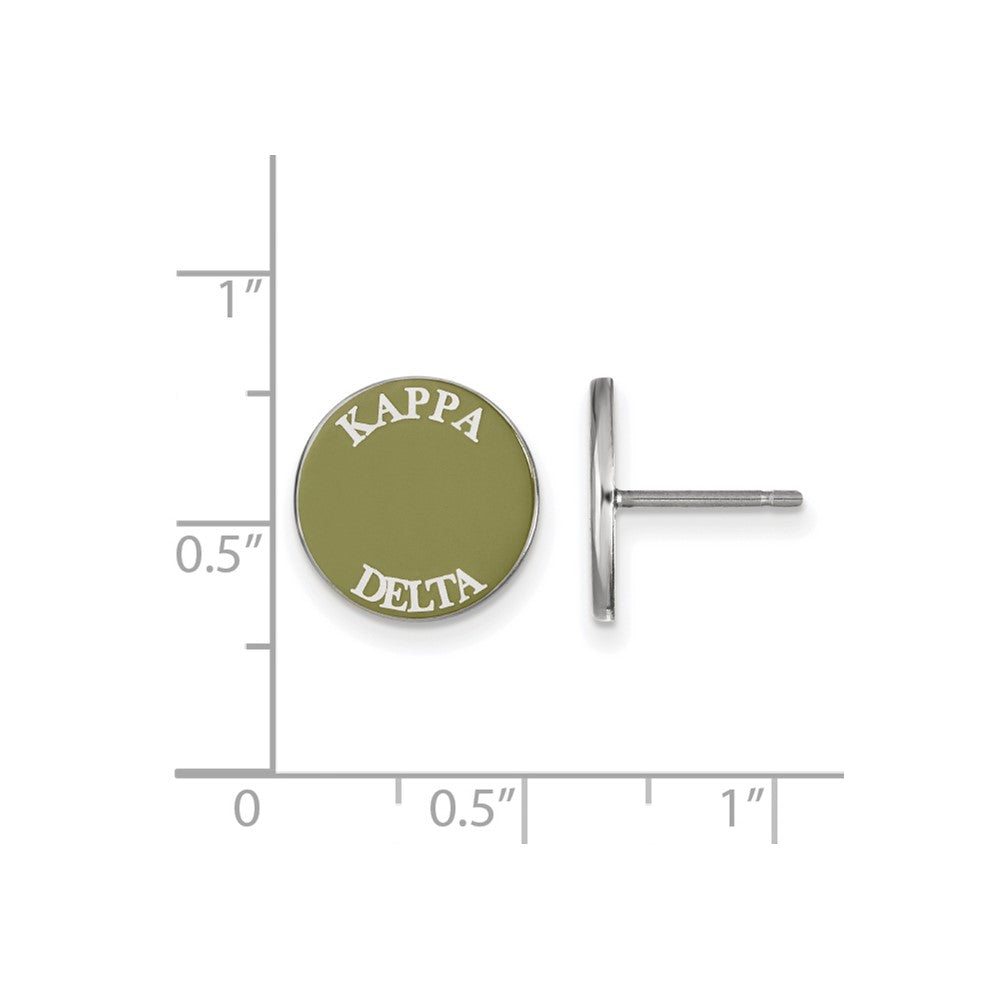 Sterlingsilber Rhodiniert Logoart Kappa Delta Sorority Text Farbe Emaille Ohrstecker