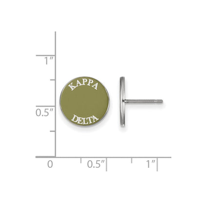 Sterlingsilber Rhodiniert Logoart Kappa Delta Sorority Text Farbe Emaille Ohrstecker