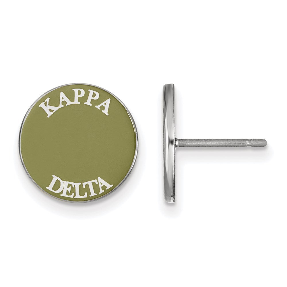 Sterlingsilber Rhodiniert Logoart Kappa Delta Sorority Text Farbe Emaille Ohrstecker
