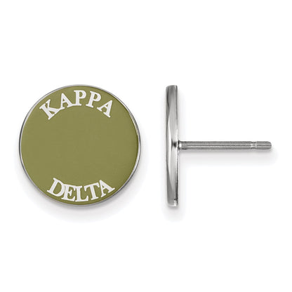 Sterlingsilber Rhodiniert Logoart Kappa Delta Sorority Text Farbe Emaille Ohrstecker
