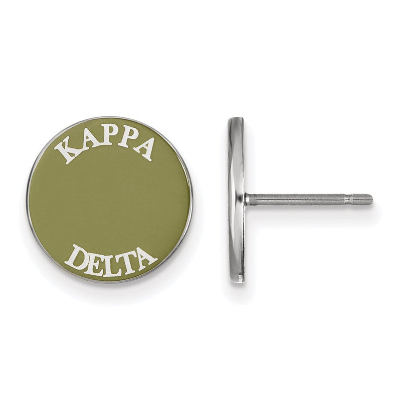 Sterlingsilber Rhodiniert Logoart Kappa Delta Sorority Text Farbe Emaille Ohrstecker
