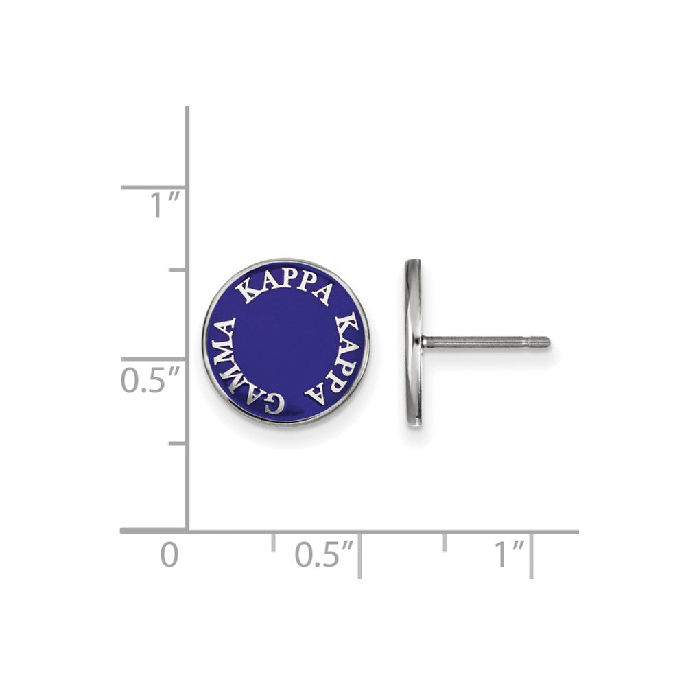 Sterlingsilber Rhodiniert Logoart Kappa Gamma Sorority Text Farbe Emaille Ohrstecker