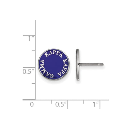 Sterlingsilber Rhodiniert Logoart Kappa Gamma Sorority Text Farbe Emaille Ohrstecker