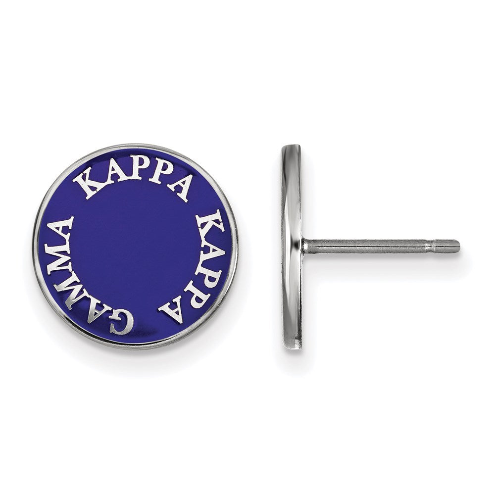 Sterlingsilber Rhodiniert Logoart Kappa Gamma Sorority Text Farbe Emaille Ohrstecker