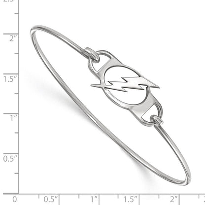 Sterlingsilber Rhodiniert Nhl Logoart Tampa Bay Blitz Klein Mittig 7 Zoll Draht Armreif