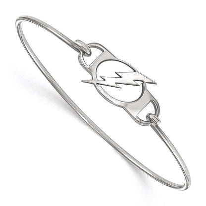 Sterlingsilber Rhodiniert Nhl Logoart Tampa Bay Blitz Klein Mittig 7 Zoll Draht Armreif