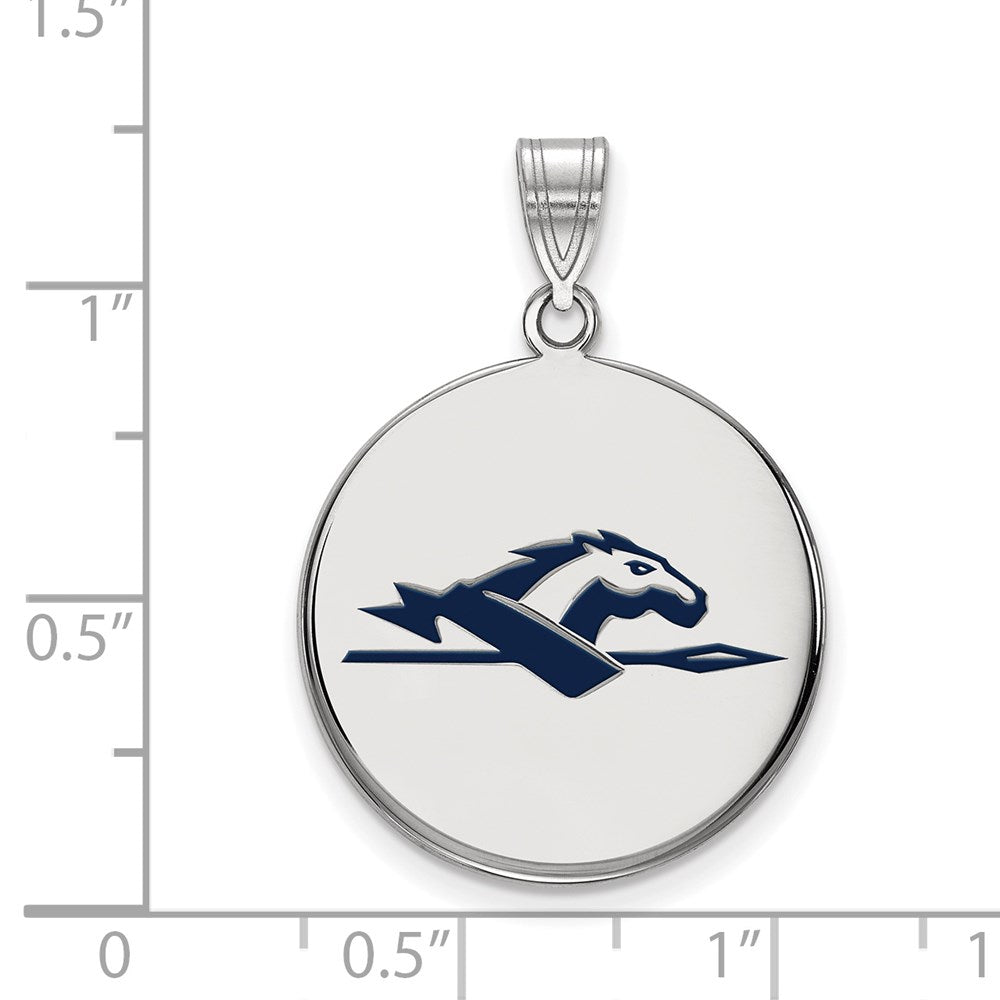 Sterlingsilber Rhodiniert Logoart Longwood University Pferd Groß Emailliert Plättchen Anhänger