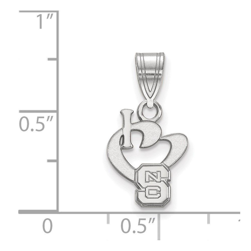Sterlingsilber Rhodiniert Logoart North Carolina State University Klein I Herz N C S Anhänger