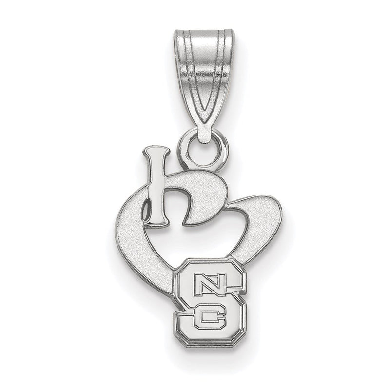 Sterlingsilber Rhodiniert Logoart North Carolina State University Klein I Herz N C S Anhänger